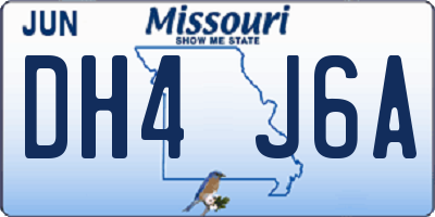 MO license plate DH4J6A