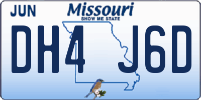 MO license plate DH4J6D