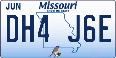 MO license plate DH4J6E