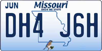 MO license plate DH4J6H