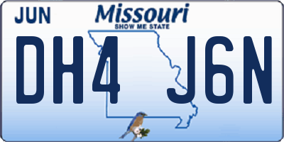 MO license plate DH4J6N