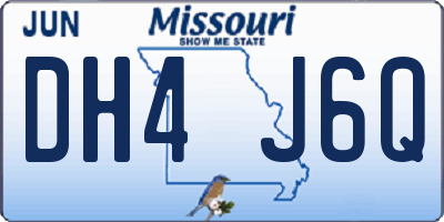 MO license plate DH4J6Q