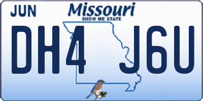 MO license plate DH4J6U