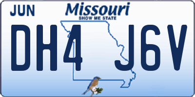 MO license plate DH4J6V