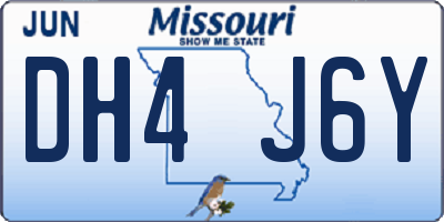 MO license plate DH4J6Y