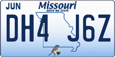 MO license plate DH4J6Z