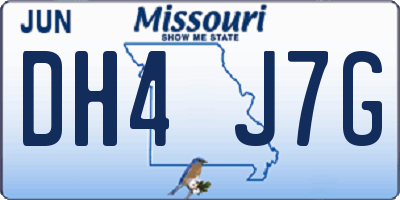 MO license plate DH4J7G