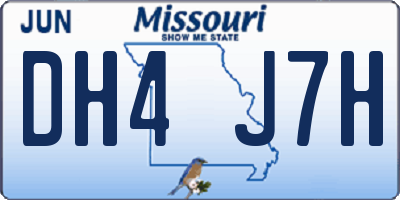 MO license plate DH4J7H