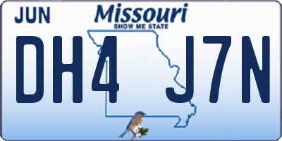 MO license plate DH4J7N