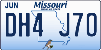 MO license plate DH4J7O