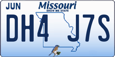 MO license plate DH4J7S