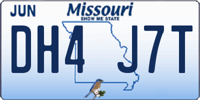 MO license plate DH4J7T