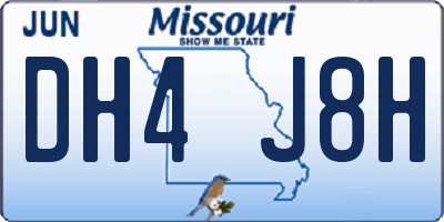 MO license plate DH4J8H