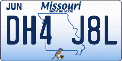 MO license plate DH4J8L