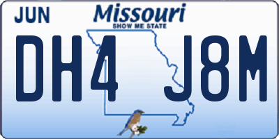 MO license plate DH4J8M