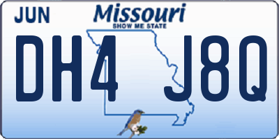 MO license plate DH4J8Q
