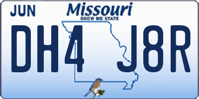 MO license plate DH4J8R