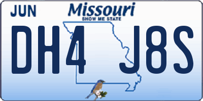 MO license plate DH4J8S