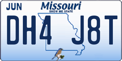 MO license plate DH4J8T