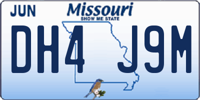 MO license plate DH4J9M