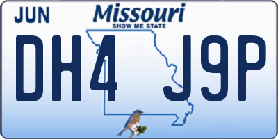 MO license plate DH4J9P