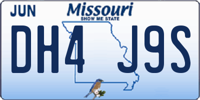 MO license plate DH4J9S