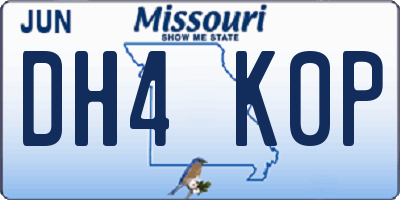 MO license plate DH4K0P