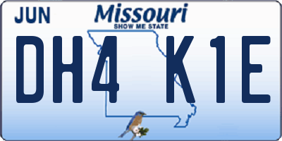 MO license plate DH4K1E