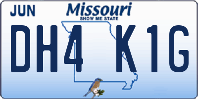 MO license plate DH4K1G