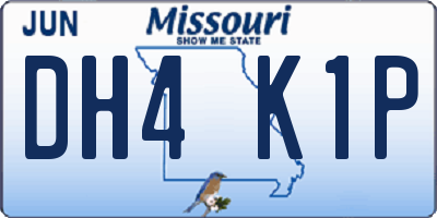 MO license plate DH4K1P