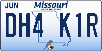 MO license plate DH4K1R