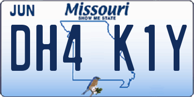 MO license plate DH4K1Y