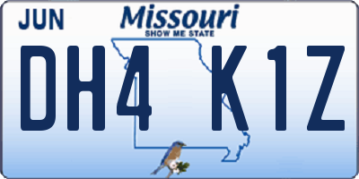 MO license plate DH4K1Z