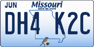 MO license plate DH4K2C