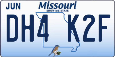 MO license plate DH4K2F