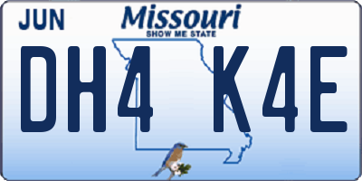 MO license plate DH4K4E