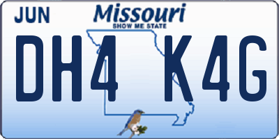 MO license plate DH4K4G