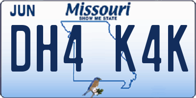 MO license plate DH4K4K
