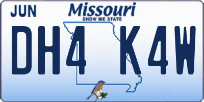 MO license plate DH4K4W