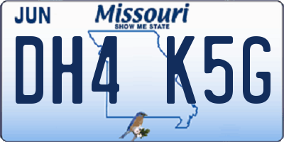 MO license plate DH4K5G