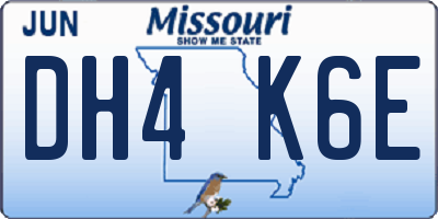 MO license plate DH4K6E