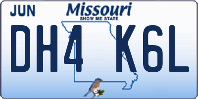 MO license plate DH4K6L