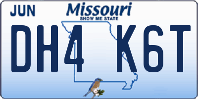 MO license plate DH4K6T