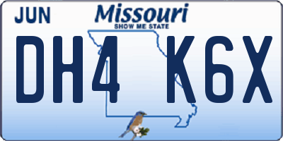 MO license plate DH4K6X
