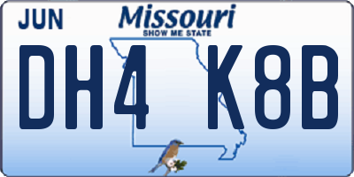 MO license plate DH4K8B