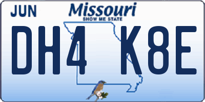 MO license plate DH4K8E