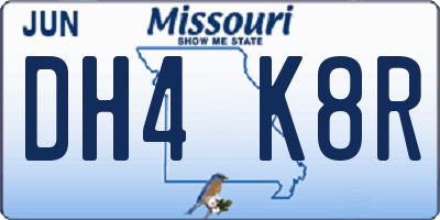 MO license plate DH4K8R