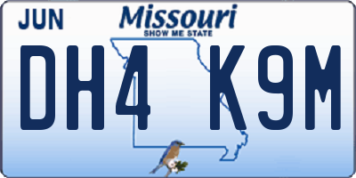 MO license plate DH4K9M