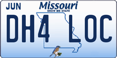 MO license plate DH4L0C