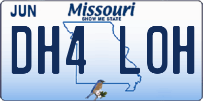 MO license plate DH4L0H